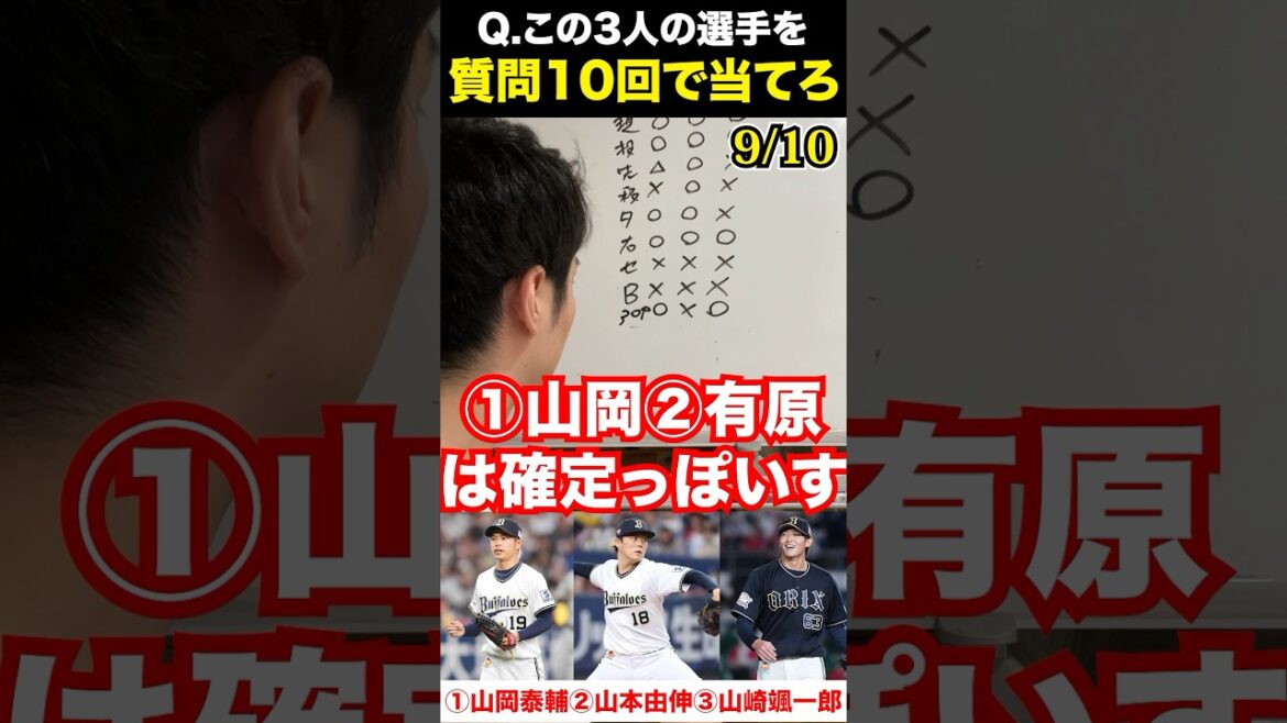 プロ野球アキネーター #山岡泰輔 #山本由伸 #山崎颯一郎 #プロ野球 #アキネーター