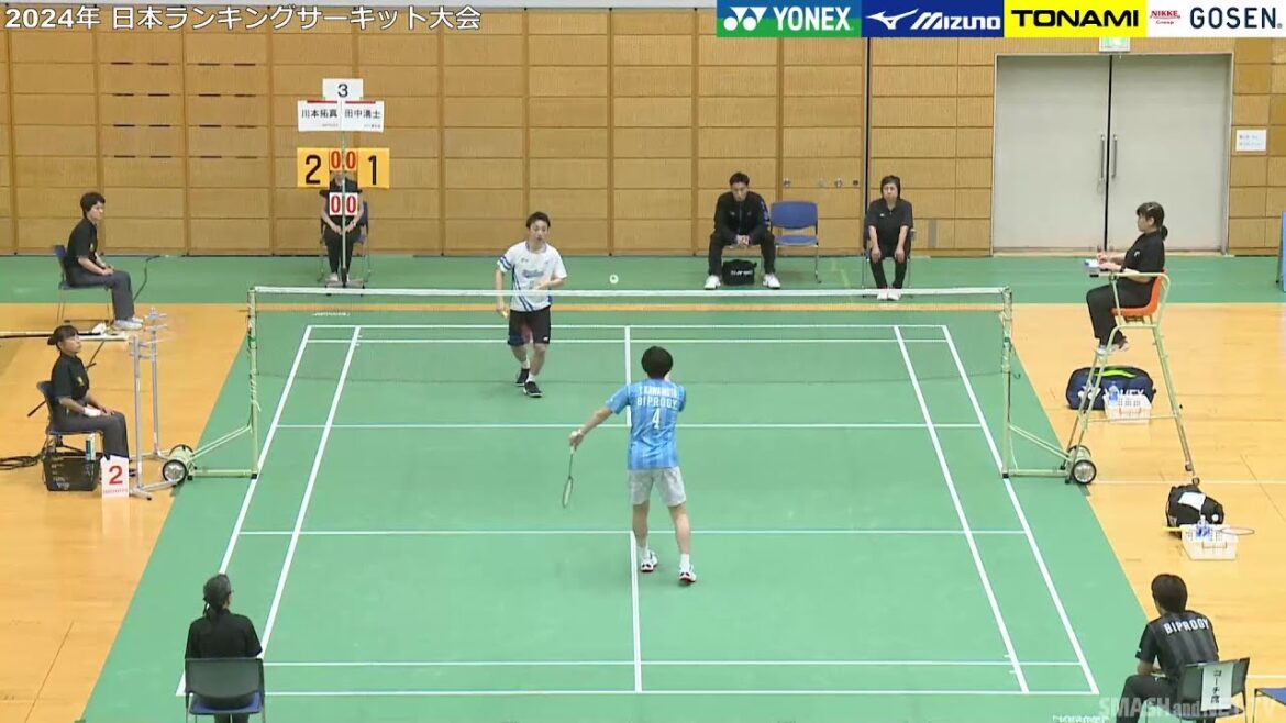 田中湧士（NTT東日本）vs 川本拓真（BIPROGY）ランキングサーキット2024 MS準決勝