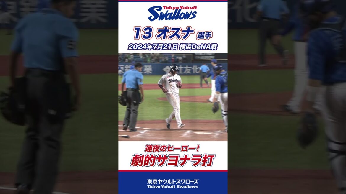 今日もヒーロー！オスナ選手がサヨナラタイムリー！ #shorts  #swallows #ヤクルト #東京ヤクルトスワローズ
