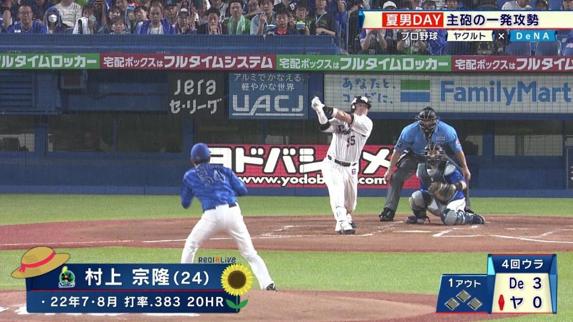 【ヤクルト】村上宗隆 リーグトップ17号！オスナ2打席連発！同点弾＆決勝2ラン｜プロ野球 ヤクルト 対 DeNA｜2024年7月20日