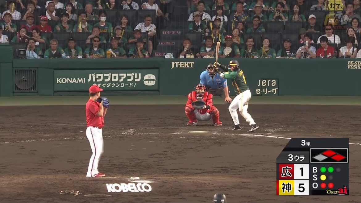 【大量得点】3回裏、打者一巡！8番・ ＃梅野隆太郎 選手が5人連続タイムリーとなるセンター前ヒットで6点目！【2024/7/21Ｔ－Ｃ】