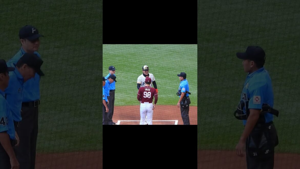 【20240715】メンバー表交換（新庄剛志と今江敏晃）＃新庄監督＃今江監督＃東北楽天ゴールデンイーグルス＃北海道日本ハムファイターズ