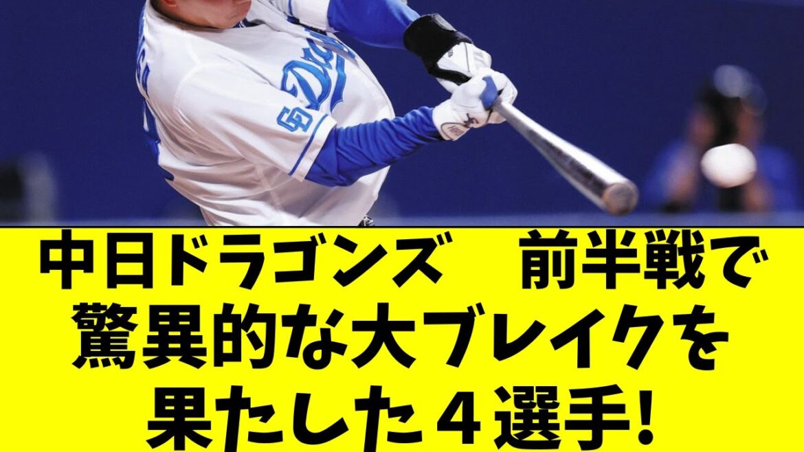 【中日】前半戦で驚異的な大ブレイクを果たした４選手！