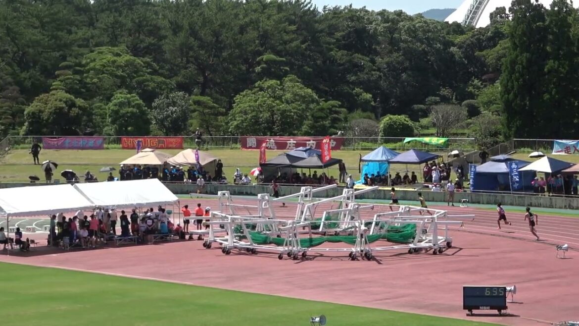 20240720101044宮崎県中学総体共男4×100ｍＲ予選1組 沖水44"91：加藤 恭一(3)・平田 陽翔(3)・松谷 晃伽(3)・税所 翼(3)