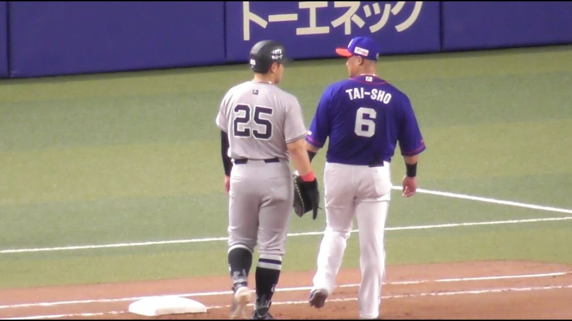 背ネームが「TAI-SHO」の件⁉︎巨人岡本選手が何度も話しかけ嬉しそうな中田翔選手！大城選手が粘る度にコソコソと話しかけるの巻！巨人vs中日