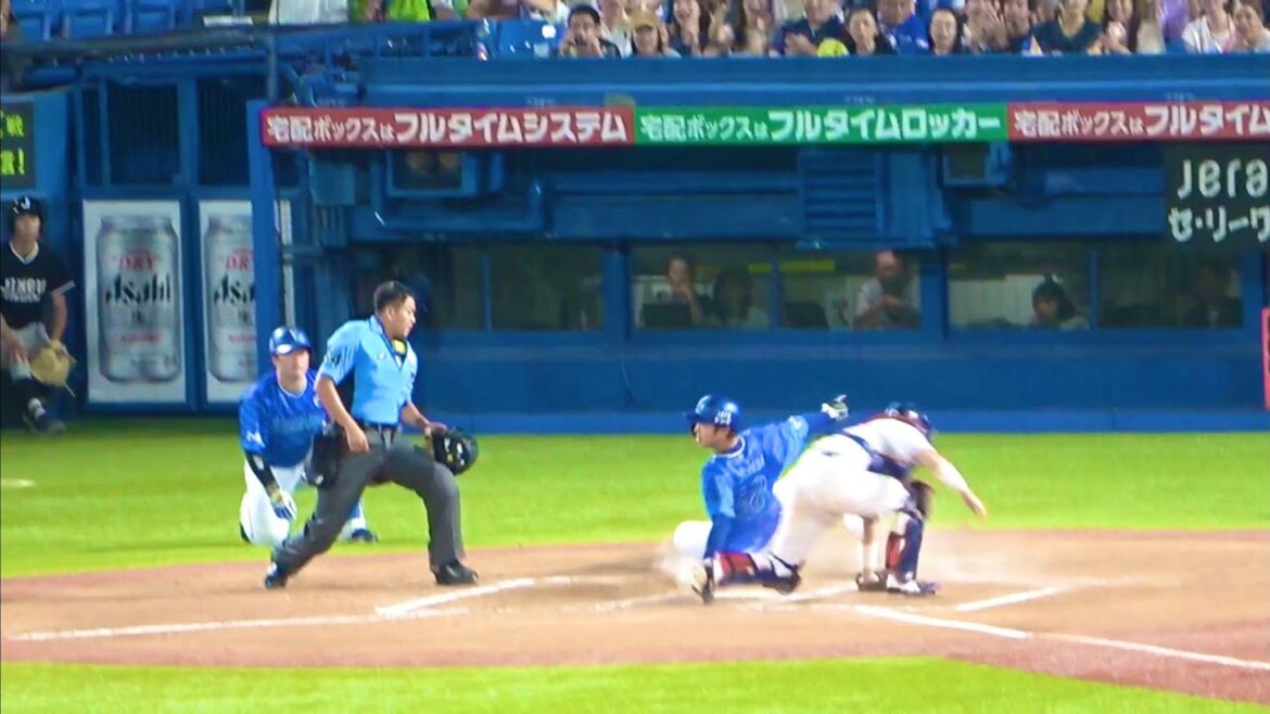 『ダメ、アウトっぽいです』三浦監督にアウトかもと伝える梶原！ 横浜DeNAベイスターズ 2024/7/21