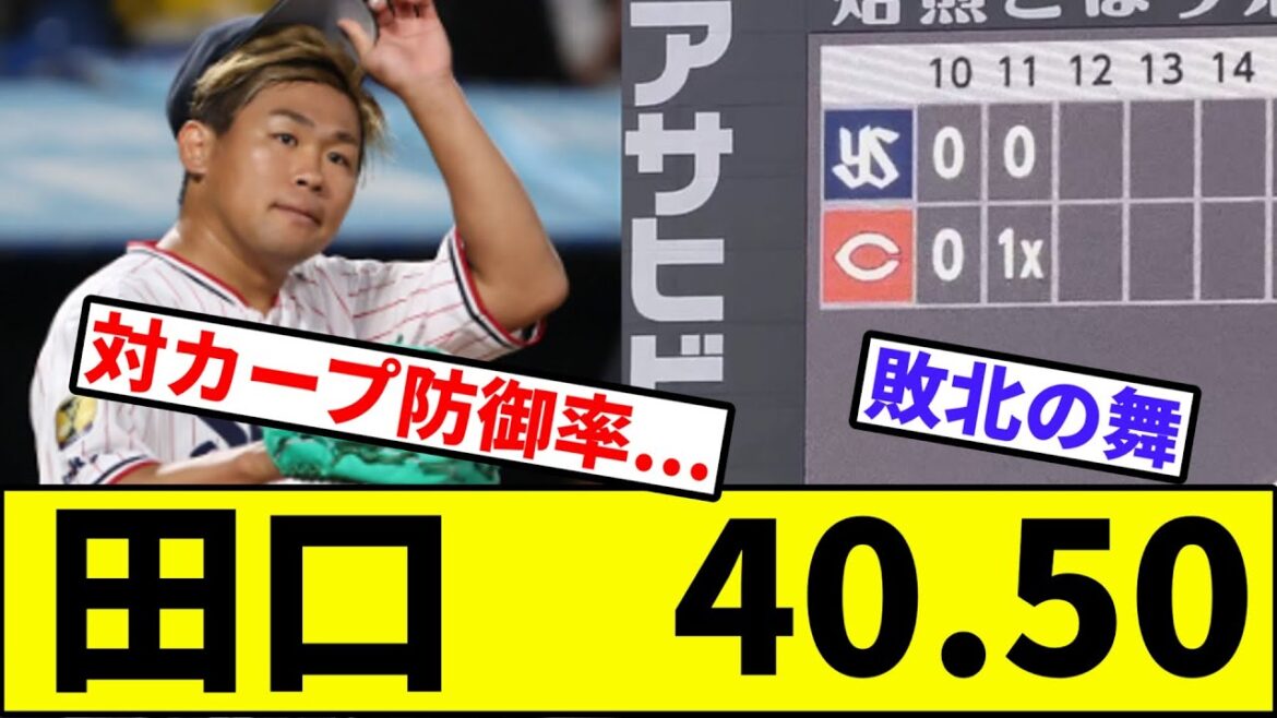 【田口「メジャー行きたい」】ふるさと納税田口、対広島防御率40.50【なんJ反応】【プロ野球反応集】【2chスレ】【1分動画】【5chスレ】【カープ】【ヤクルトスワローズ】【村上】【セリーグ】