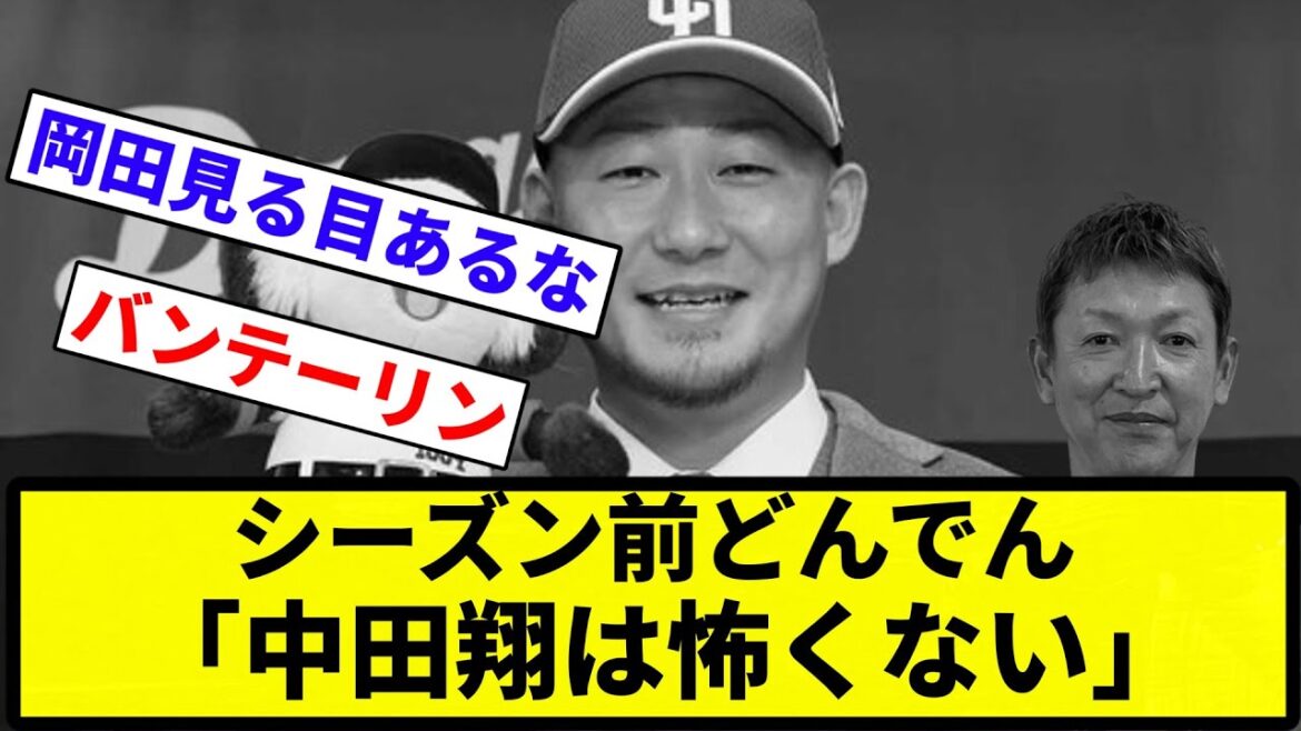 【見る目あるな】シーズン前岡田監督「中田翔は怖くない。去年巨人で15本。中日行ったら10本。打率もせいぜい.250」【プロ野球反応集】【1分動画】【プロ野球反応集】