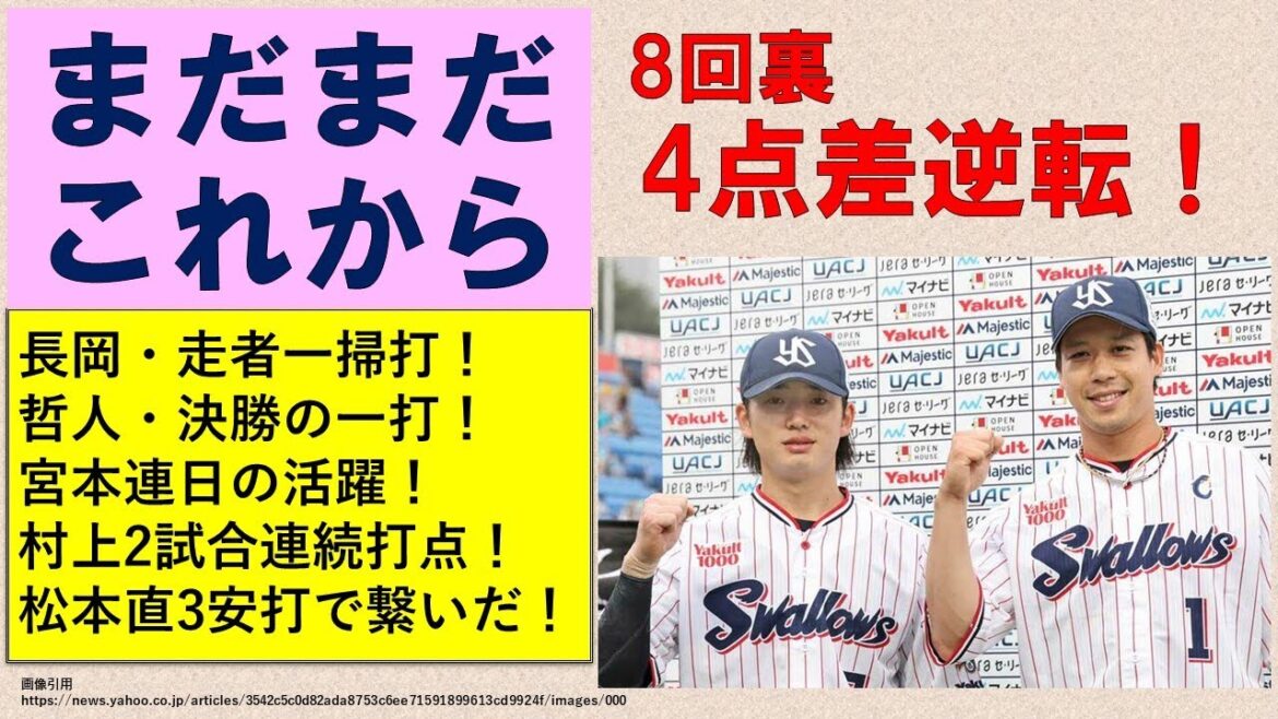 【まだまだこれから】8回裏2死から5得点で4点差逆転!長岡殊勲の走者一掃同点打!哲人決勝打に全員笑顔!宮本連日の2安打!松本直3安打!【最後は並木→長岡→松本直ナイス中継プレー】2024-GAME72 【まだまだこれから】8回裏2死から5得点で4点差逆転!長岡殊勲の走者一掃同点打!哲人決勝打に全員笑顔!宮本連日の2安打!松本直3安打!【最後は並木→長岡→松本直ナイス中継プレー】2024-GAME72