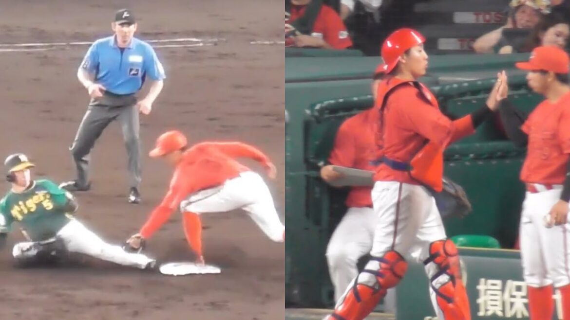 正捕手争いに石原貴規がアピール！近本の二盗封じ！2度目は森下選手が三振、記録とならずも二塁へストライク送球！2024年7月21日