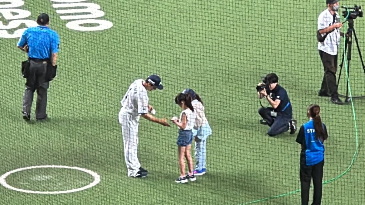 子供たちに優しいライオンズスタメン選手登場➡︎マッチデースポンサーさんの始球式【西武vsオリックス】2024/7/16