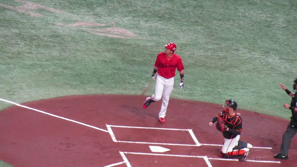 カープ 野間峻祥の打撃フォーム＜読売ジャイアンツ 対 広島カープ 2024年4月13日＞