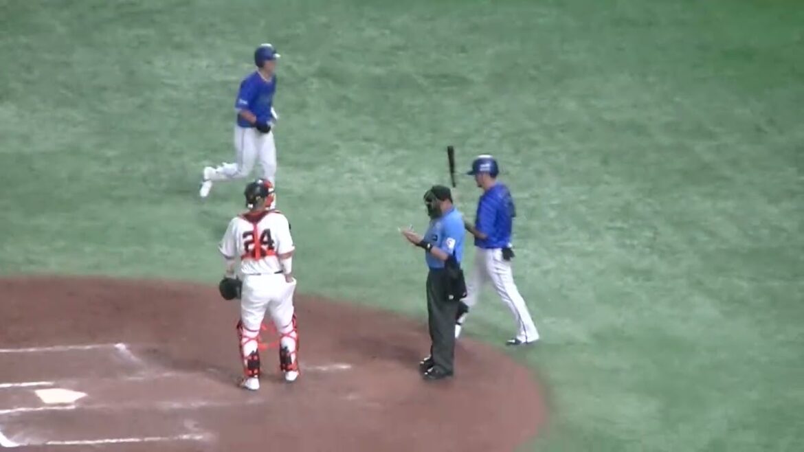 柴田竜拓 戸柱恭孝を抑える大勢（2024年7月12日読売ジャイアンツ対 横浜DeNAベイスターズ）