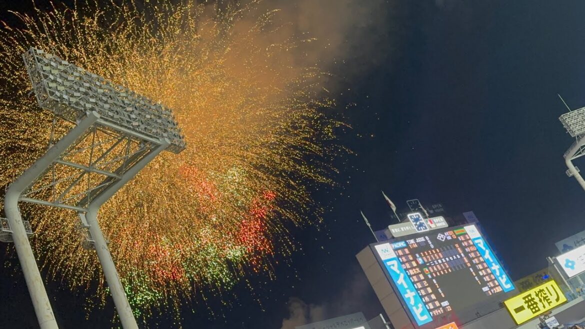 【夏の風物詩】神宮名物 5裏の打ち上げ花火 1分で300発の花火が神宮の宙を舞う