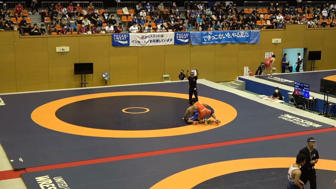2021年IH レスリング 男子 92kg級 準々決勝 吉田アラシ 花咲徳栄(埼玉) vs 磯江大成 鳥取中央育英(鳥取)