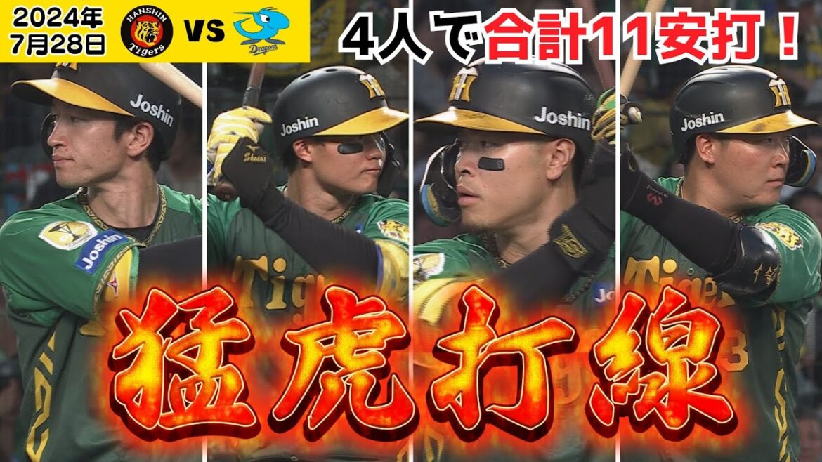 【近本・森下・佐藤・大山で11安打！】マルチ安打以上を放った4人のヒットを全部まとめてみた！（2024年7月28日 阪神ー中日）#サンテレビボックス席