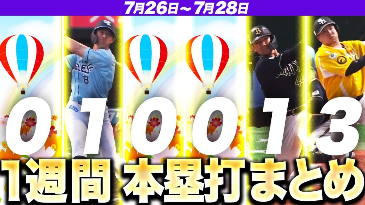 【7/26-7/28】本塁打“全5弾”まとめ【F0E1L0M0B1H3】