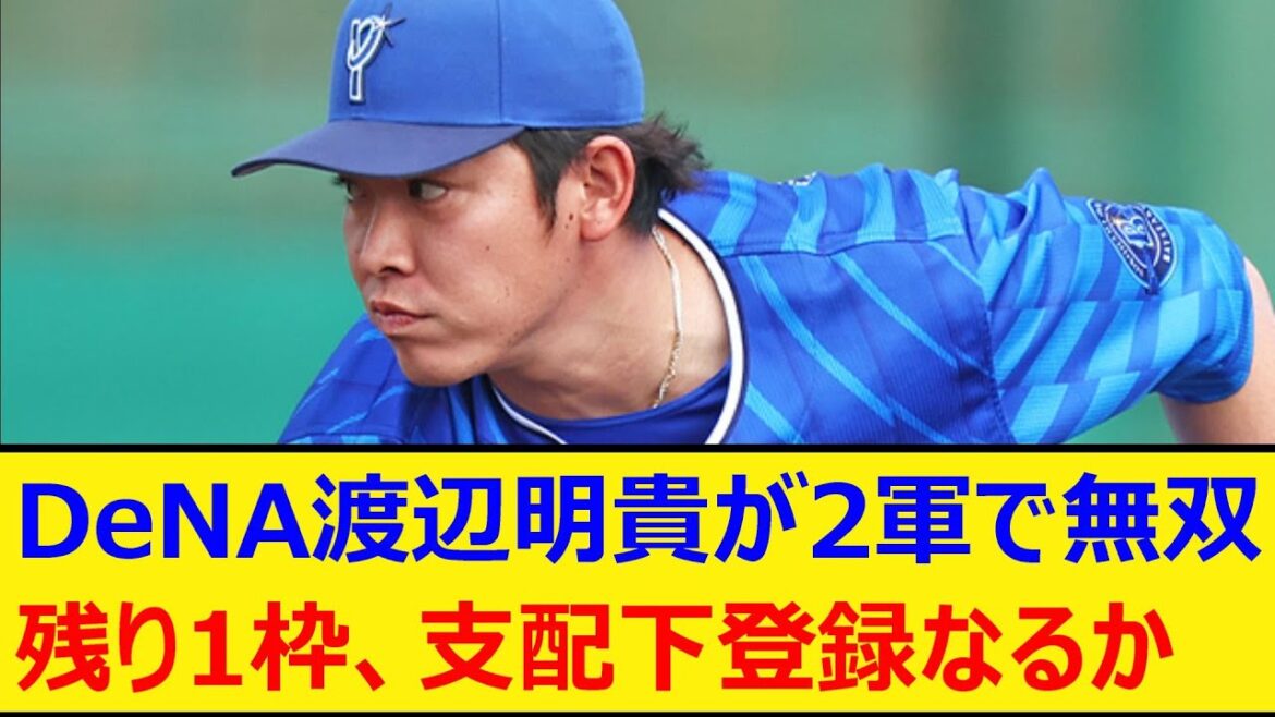 DeNA渡辺明貴が2軍で無双。残り1枠、支配下登録なるか【プロ野球、なんJ、なんG反応】【2ch、5chまとめ】【横浜DeNAベイスターズ、横浜ベイスターズ、ベイスターズ、渡辺】 DeNA渡辺明貴が2軍で無双。残り1枠、支配下登録なるか【プロ野球、なんJ、なんG反応】【2ch、5chまとめ】【横浜DeNAベイスターズ、横浜ベイスターズ、ベイスターズ、渡辺】