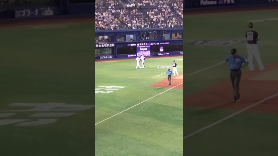 20240607、８回表、中川虎も今度は元嶺井の打球を足に当てる！！