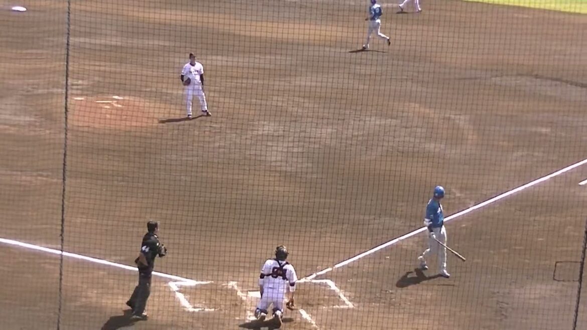 ランナー置いて又木鉄平〜古川裕大をレフトフライに打ち取る（読売ジャイアンツ対 日本ハムファイターズ 2軍戦2024年4月16日）