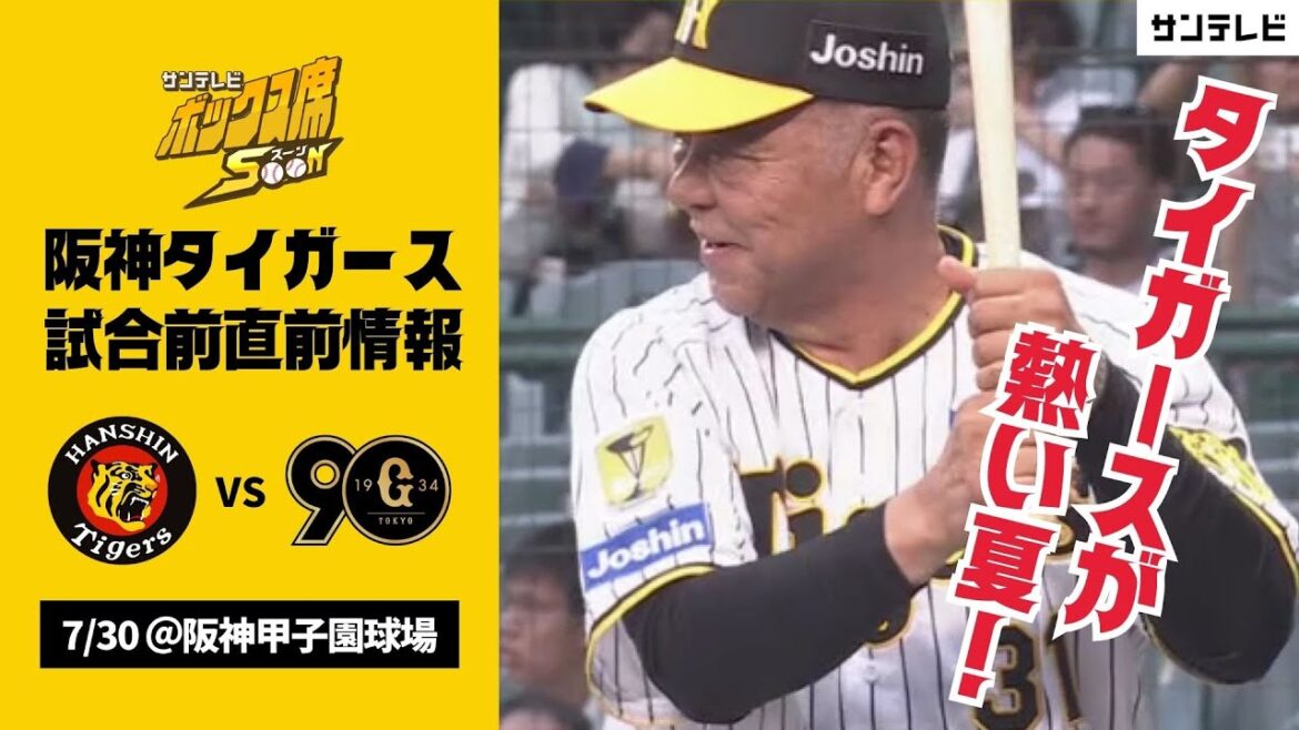【7月30日阪神―巨人】伝統の一戦 甲子園100周年記念初戦！ 阪神タイガース 試合直前情報☆ボックス席SOON #サンテレビボックス席