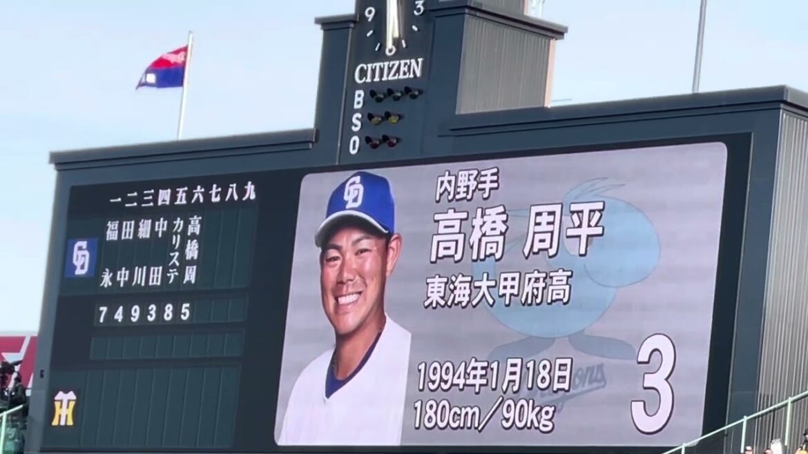 【73立浪 】#中日ドラゴンズ  #スタメン発表 d先発 #メヒア投手 ビジター #阪神甲子園球場 24.7.27. 🆚 #阪神タイガース