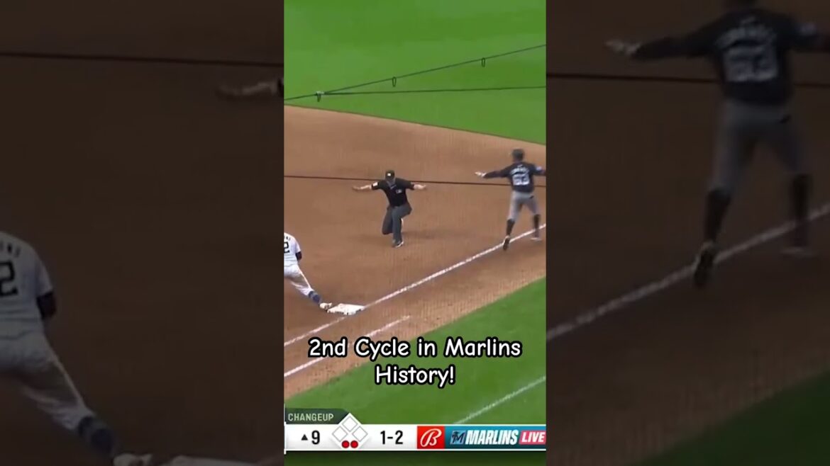 Xavier Edward’s Hits 2nd Cycle in Marlins History!!