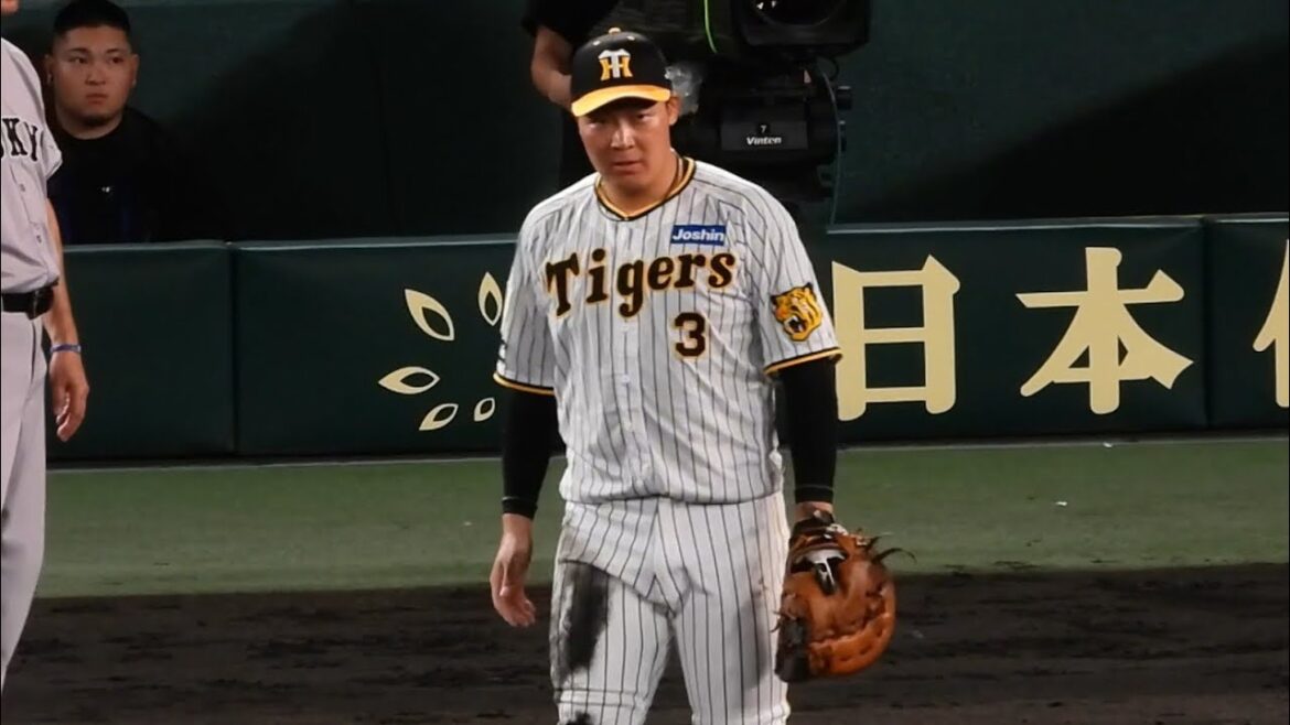 【守備でも抜群の存在感】大山悠輔、一二塁間抜けそうな打球に倒れ込みながらキャッチ！抜ければピンチ拡大になりそうな打球に大ファインプレー！ 2024.7.31