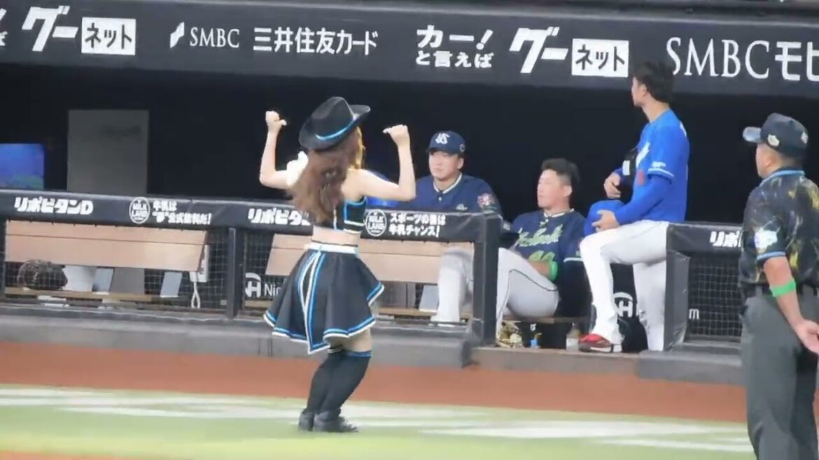 【エスコン1周年限定衣装で登場】オールスター ファイターズガール わちゅごなダンス