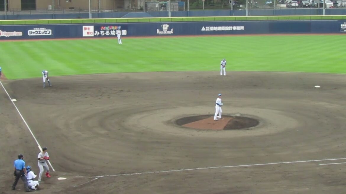 増田陸をレフトフライに打ち取る細野晴希＜日本ハムファイターズ対 読売ジャイアンツ2024年6月25日＞