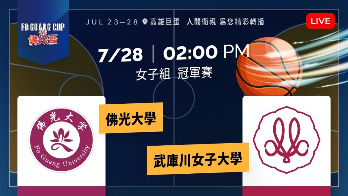 2024佛光盃大學籃球邀請賽－7/28 佛光大學 vs 武庫川女子大學【女子組(1、2名)】