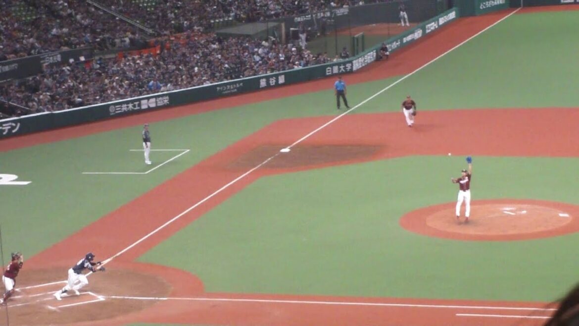 楽天 酒居知史のキャッチによる、163のダブルプレー　西武 vs 楽天　2024年8月4日(日) ベルーナドーム