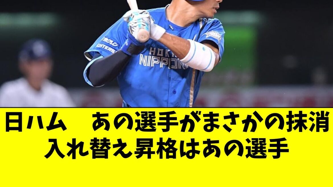 【日ハム】あの選手がまさかの登録抹消。昇格はあの選手