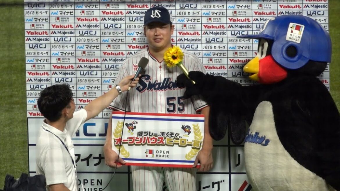 久しぶりのお立ち台！村上宗隆のヒーローインタビュー！東京ヤクルトスワローズ 2024/08/06