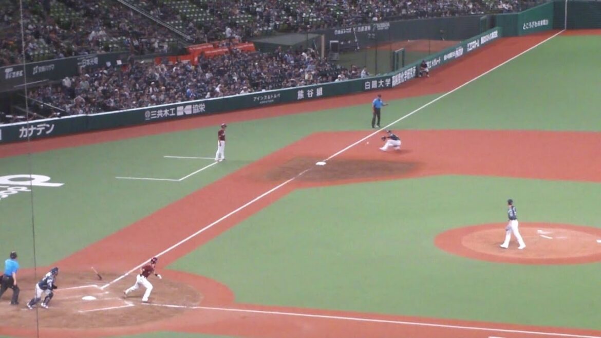 西武 山村崇嘉のキャッチによる、543のダブルプレー　西武 vs 楽天　2024年8月4日(日) ベルーナドーム