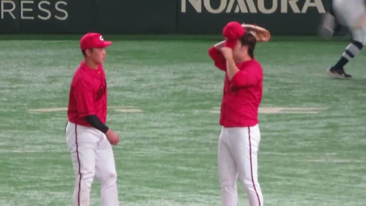 レフト末包⇒三塁小園バックホームで大城アウト❗巨人リクエスト⇒リプレー検証変わらずアウト❗　対読売ジャイアンツ2024.8.7