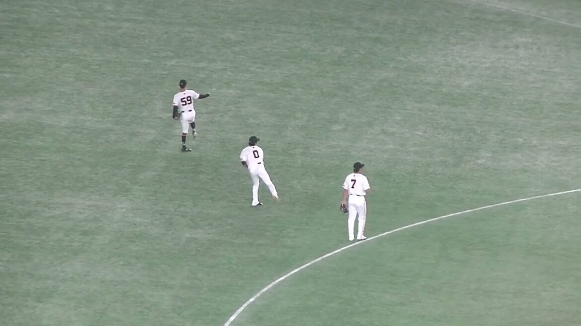 長野久義や若林楽人のキャッチボール姿（ 読売ジャイアンツ対 ヤクルトスワローズ 2024年8月2日）