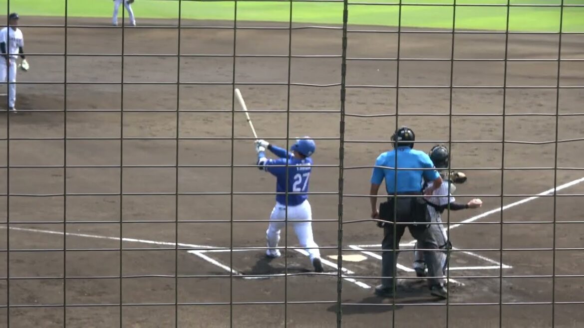 【横浜高校 同級生対決】中日ドラゴンズ 津田啓史選手 第2打席 レフトフライ VS くふうハヤテベンチャーズ 木下幹也投手 2024/8/2 愛鷹球場