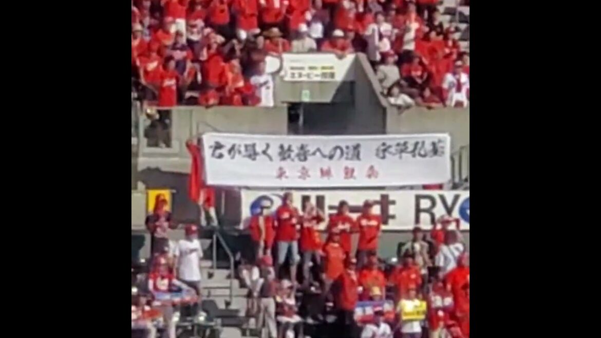 20240503　東京緋鯉会が掲げる宇草孔基の応援横断幕　広島東洋ｶｰﾌﾟ応援団　#shorts@MAZDA Zoom-Zoom ｽﾀｼﾞｱﾑ広島･ﾋﾞｼﾞﾀｰﾊﾟﾌｫｰﾏﾝｽ