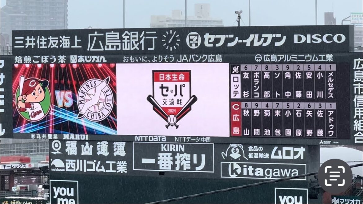 20240609　　Interleague　HIROSHIMA TOYO CARP vs CHIBA LOTTE MARINES　　セ・パ交流戦　広島東洋 vs 千葉ロッテ　マツダ