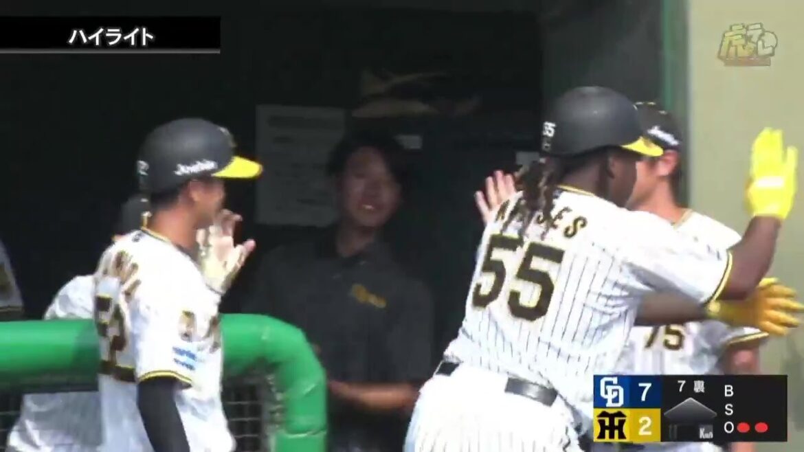 【ハイライト】8/9(金) 神2-8中（鳴尾浜）| ミエセスが第5号ツーランホームラン！岩田、松原は1回パーフェクト！