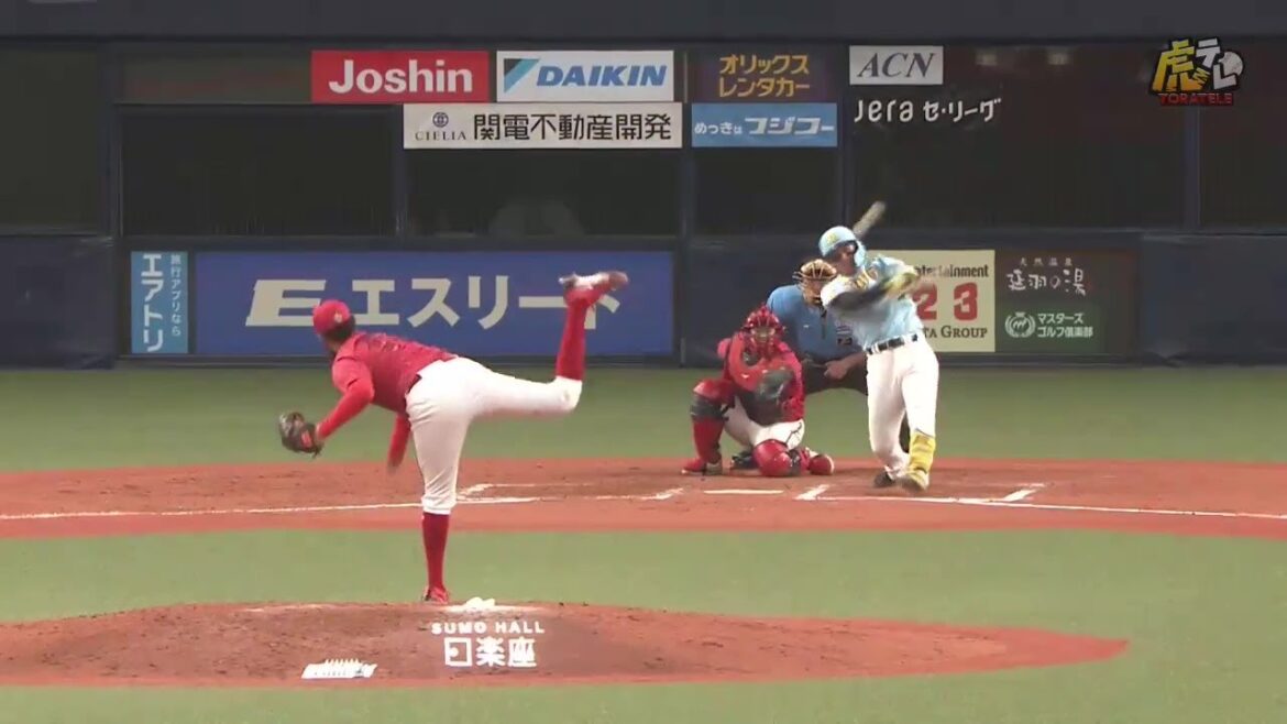 【一変】8回裏、 #森下翔太 選手、左中間タイムリーツーベースヒット！空気が変わる終盤の一打！【2024/8/9Ｔ－C】