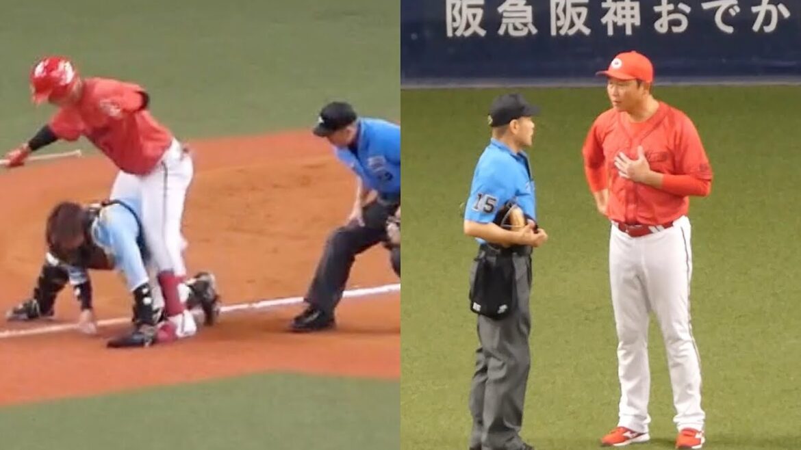 判断迷った堂林翔太？守備妨害を取られランナーを進められず...新井監督も審判に説明求める！2024年8月9日