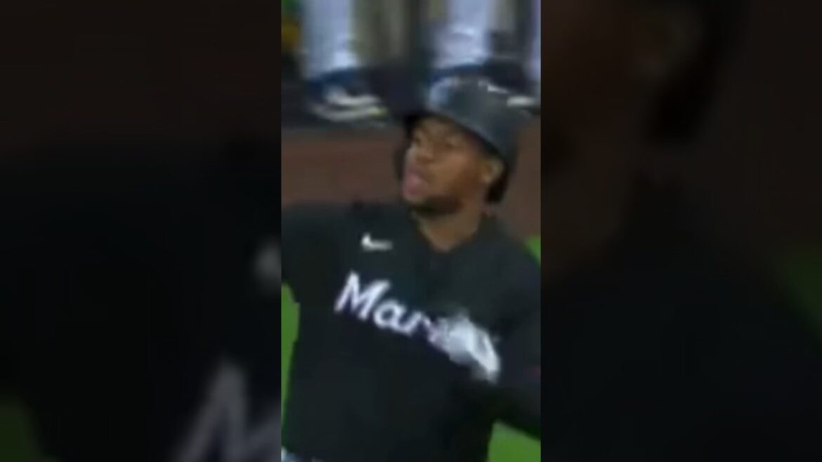 On his way to a Cycle Marlins Xavier Edwards hits 1st MLB Home Run #shorts