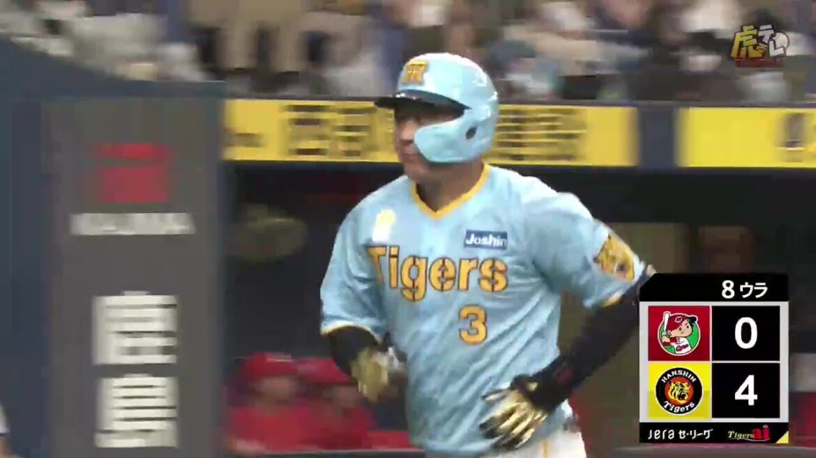 【祝砲】＃大山悠輔 選手がレフトポール際に滞空時間の長い第10号ソロホームラン！【2024/8/11Ｔ－Ｃ】