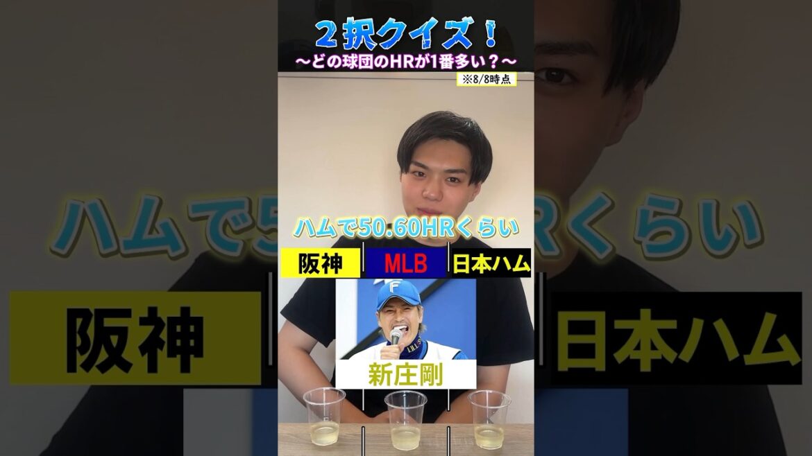 【プロ野球クイズ】2択・3択を当てろ！どの球団が最多ホームラン編 #プロ野球 #ホームラン #新庄剛志 #阪神タイガース #北海道日本ハムファイターズ