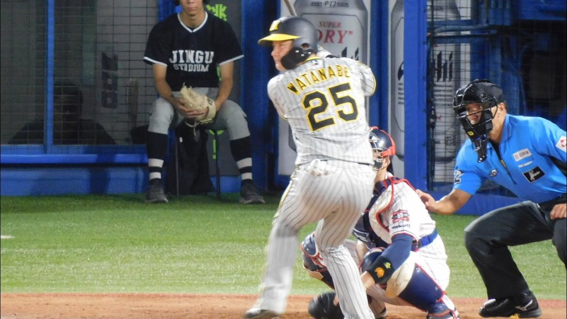 【代打策成功】渡邉諒 ライト線へポトリと落とす2塁打 一打逆転のチャンスを演出