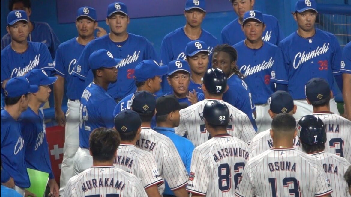 神宮騒然！乱闘未遂でコーチら揉み合う！異様な雰囲気の中、増田珠が初ホームラン！ライデル・マルティネス乱調で岩田へ死球から 2024/08/13 中日ドラゴンズ×東京ヤクルトスワローズ