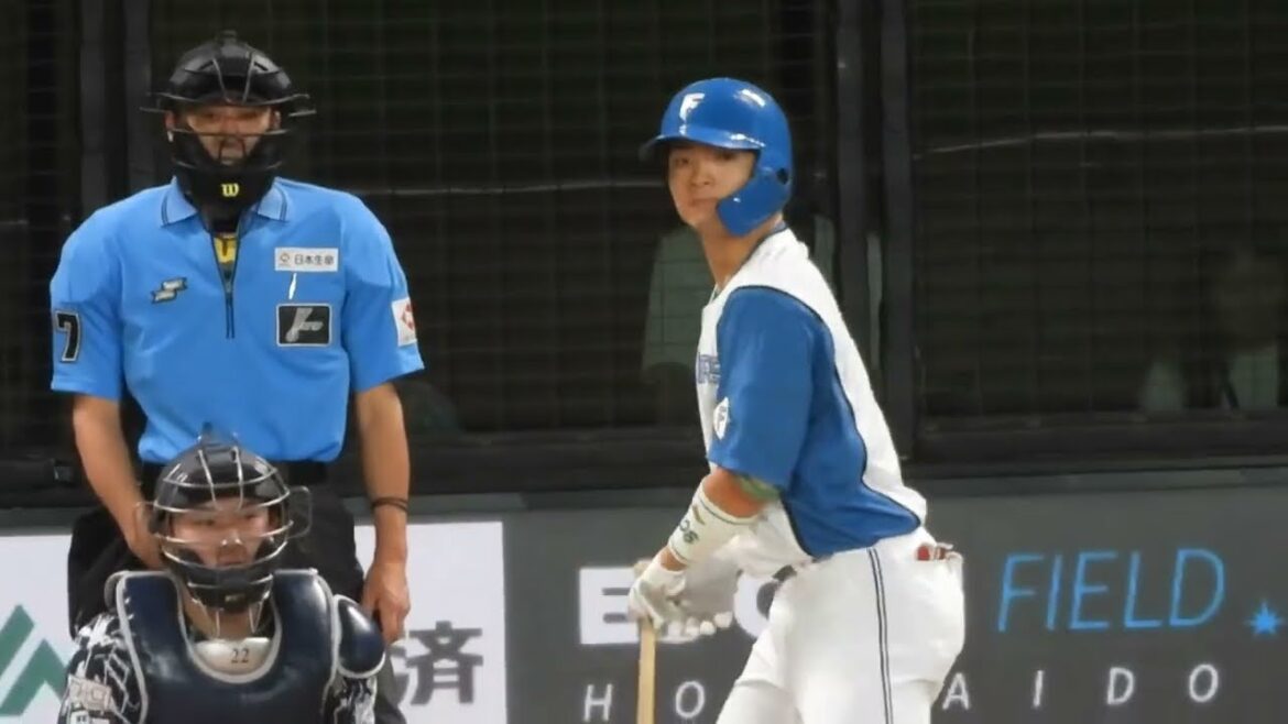 郡司裕也がお手本のようなセンター前ヒットを放つ瞬間‼︎北海道日本ハムファイターズ　エスコンフィールド北海道
