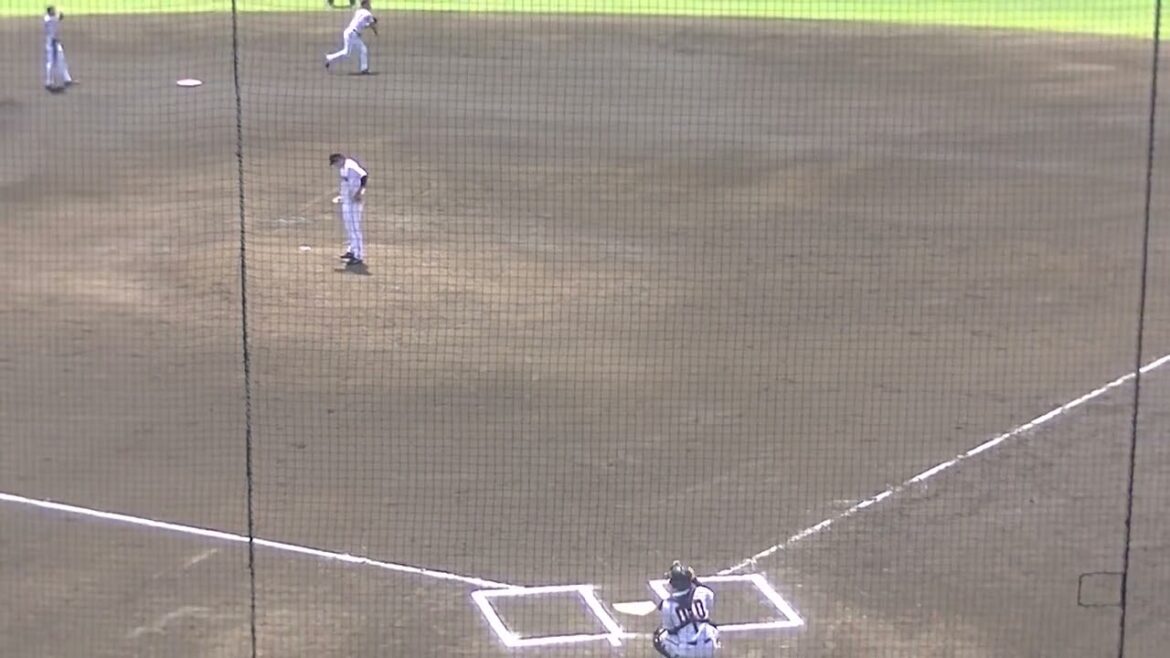 笠島尚樹の投球練習（ 読売ジャイアンツ3軍 対 東海大 2024年8月12日）